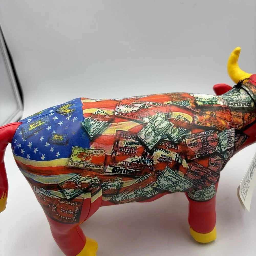 2002 Cow‎ Parade Plush Laughing Cow USA Kows For Kids Parade Special Event HTF